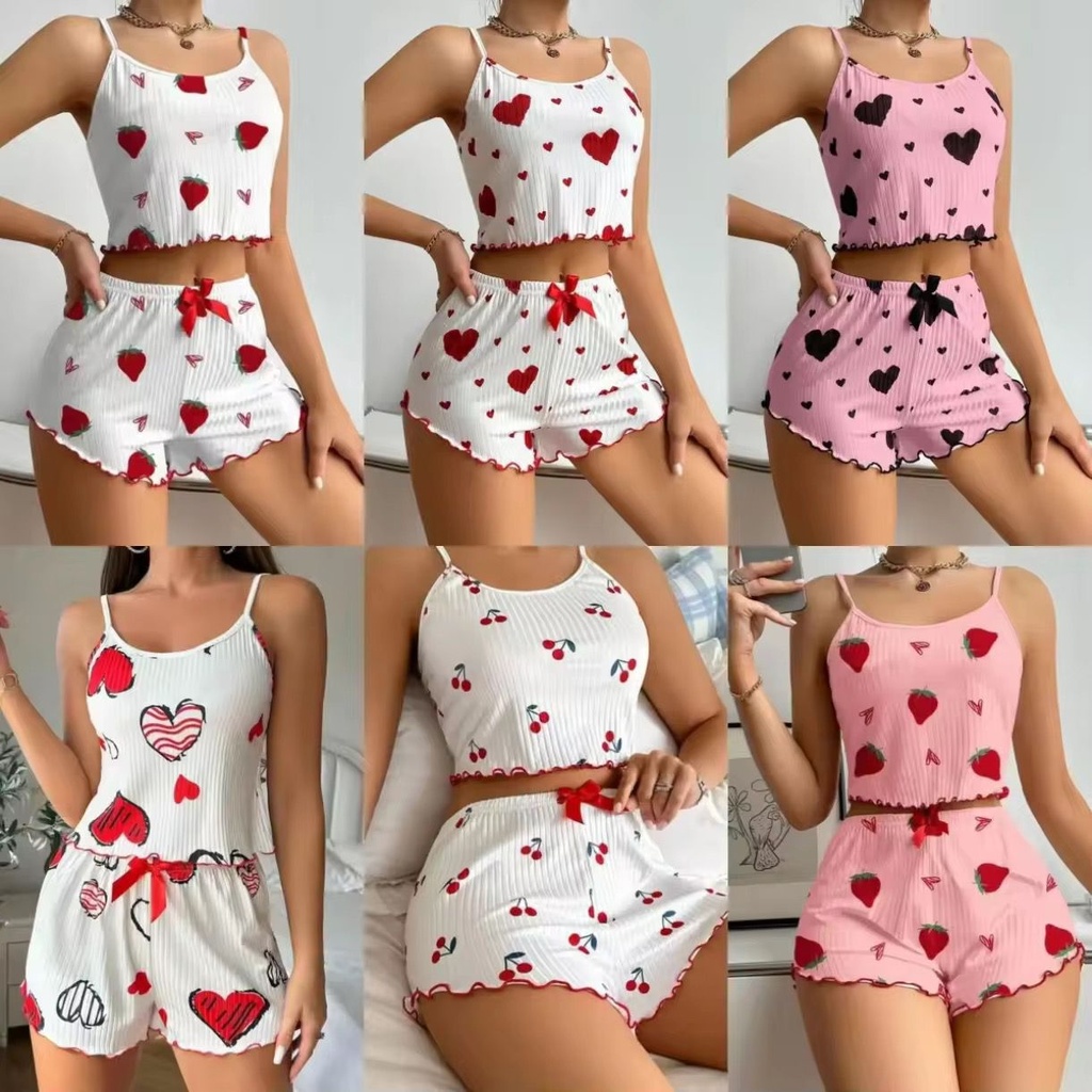 Cute Floral Pajama Sets (Top and Short)