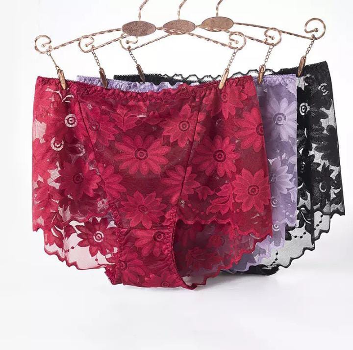 3-Pack Middle-waist Lace Panties (Size 8-12)