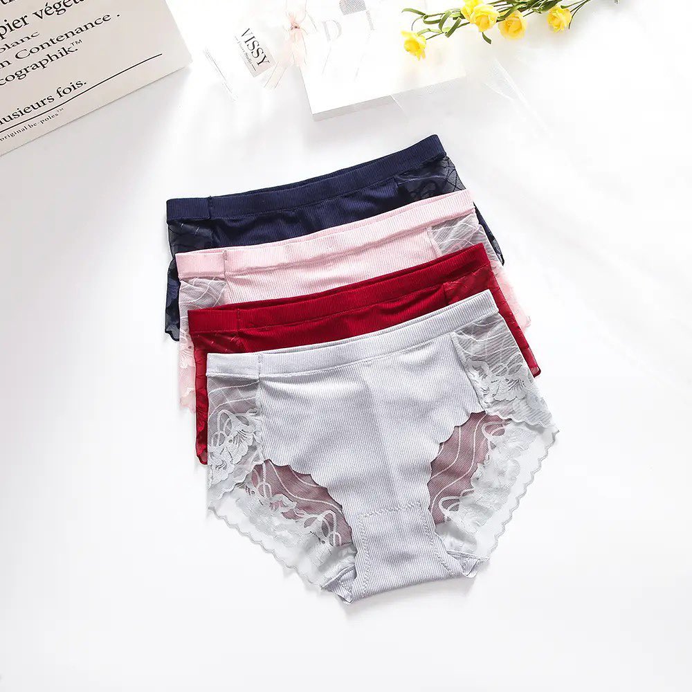 3-Pack Pretty Cotton-Lace Panties (Size 6-10)