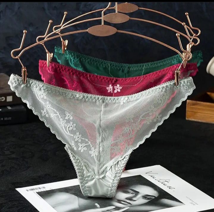 3-Pack Sexy Lace Thongs (Size 6-8)