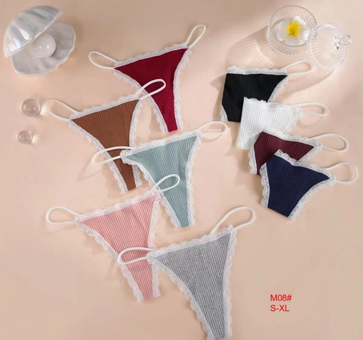 3-Pack Cotton Ribbed Thongs (Size 6-12)