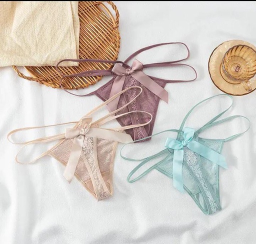 3-Pack Bow-tie Lace Thongs (Size 6-10)